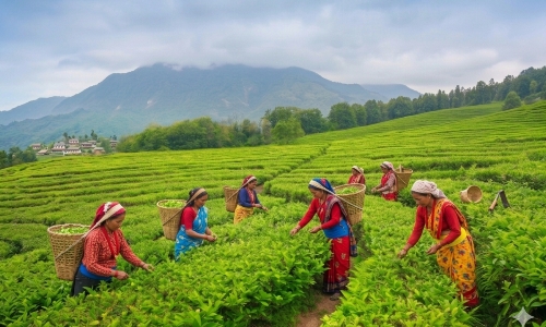 চা গাছের বাগান tea garden darjeeling
